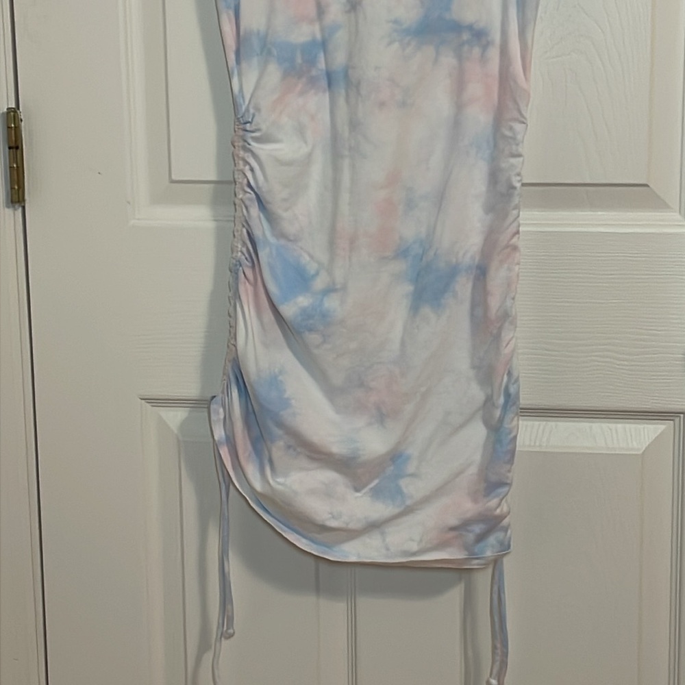 Victoria Secret PINK Pastel Tie-Dye Ruched T-Shirt Dress, cover-Up, XS - Picture 3 of 8